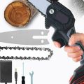 24V Rechargeable MINI Electric Cordless Chainsaw – Imported Branch Tree Wood Cutting Universal 4” Chain Saw - Battery-Powered household – DIY one handed Home garden logging - mini electric chain saw machine. 