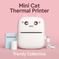 Pocket Mini Printer – Portable Wireless Thermal Printer, No Ink Required, Bluetooth Photo Printer for Smartphones, Thermal Paper Sticker Label Maker – Cute Cat Design, DIY Notes, Photos, Memos, Study & Travel Gift. 