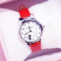 【Happy LifeStore
】You Kids Watches Students Children Pink Watch Girls Leather Child Hours Black Cat Wristwatch Girl Gift Without Boxes. 