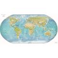 Detailed World Map Big Panaflex Poster Educational Chart 3x5 Feet. 