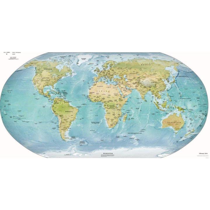 Detailed World Map Big Panaflex Poster Educational Chart 3x5 Feet