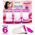 Safit Shave Body Razor for Ladies Pack Of 6 | Ladies Safety Razor | Women Shave Body Razor | Girls Best Hair Remover | Soft Blades Body Hair Remover For Women | Safit Hair Trimmer Blades. 