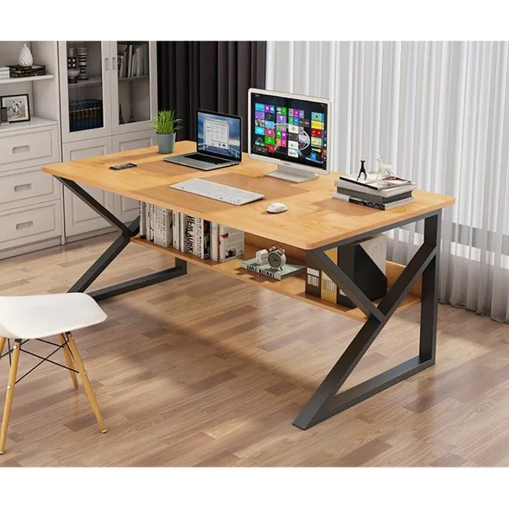 Elegant%20K-Shaped%20Computer%20Desk%20with%20Storage%20Shelf%20for%20Home%20Office,%20Study%20&%20Gaming%20-%20New%20-%20Image%209