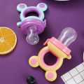 Baby Pacifier Fruit Shaped for babies Nipple Chew Juice Pacifier Fruit Feeding Fresh Food Feeder Silicone Teething Ring Baby Food Soother Accessories | Random Color In Box Packaging. 