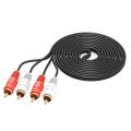 RCA Male to 2 RCA Male connector Cable Dual Stereo Audio Wire Extension Cable AV for DVD TV CD Sound Amplifier. 