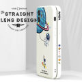 Hontinga for Samsung S9 Plus Case Cartoon Astronaut Side Design Back Cover Soft Square Edge Liquid Silicone Phone Cases. 