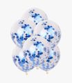 5 PCs Confetti Decorative Party Balloons Blue Colour For Birthday and Event Decoration. 