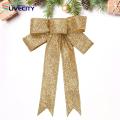 Large Christmas Bow Sparkling Sequin Christmas Tree Bow Festive Reusable Decoration for New Year Party Lightweight Stylish Perfect Christmas Big Bow Christmas Bow Decoration. 