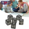 Acrylic Dice Set Set of 5 Easy-to-read Black Translucent Dice for Board Games Durable Lightweight 16mm Acrylic Dice with Clear Numbers Translucent Black Dice for Role-playing Games. 