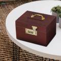 Retro Style Wooden Box Piggy Bank Treasure Chest Saving Box Children Gifts. 
