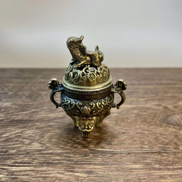 1pc Metal Kirin Divine Beast Indoor Chinese Ornament for Home, Office Indoor Fragrance Burner