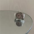 Fashion Jewelry Punk Watch Finger Ring Mini Clock Retro Silver Stretch Stainless Steel Rings for Men. 