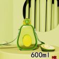 600ml Newest Super Cute Avocado Straw Plastic Water Bottle for School Kids Children Outdoor Portable Strap Summer Sports Water Bottle. 