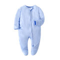 Baby onesies, long-sleeved zippers, fart clothes, crawling clothes, foot wrapping pajamas, baby clothes, summer air-conditioned clothes. 