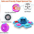 Face Changing Octopus Bubble Pop It Fidget Spinner Toy -  Blue. 
