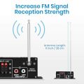 Moukey Portable Home Audio Amplifier, Mini Stereo Amplifier Bluetooth AMP - 2 Channel Wireless Audio Receiver, 50W Peak Power with AUX, USB, FM for Desktops Car Ceiling Wall Small Bedrooms Power Speakers - Remote Control (MAMP2) uk import a1592. 