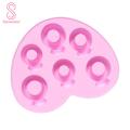 Ice Cube Tray Reusable 6 Grids Fast Cooling Ring-shaped Ice Mold. 