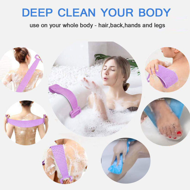 Body%20Wash%20Silicone%20150g%2062%20x%2011cm%20Body%20Scrubber%20Belt%20Double%20Side%20Shower%20Belt%20Silicone%20Bath%20Body%20Brush%20A%20One%20Back%20Cleaning%20Exfoliating%20Body%20Scrubber%20Bath%20Shower%20Towel%20Silicone%20Body%20Wash%20Scrubber%20Belt%20for%20Men%20and%20Women%20-%20Image%206