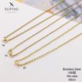 TTM-N7116 Xuping jewelry wholesale hip hop men jewelry ladies jewelry chain 14K gold plated stainless steel necklace. 