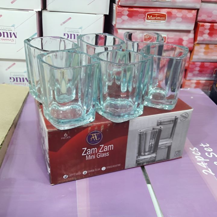 Zam Zam Glass 6\12 Pcs Small Transparent 30ml | Grow n Grace |