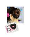 Hair Bun Maker Heart Shaped Donut Bun Maker Hair Donut Sock Bun Form Mini Hair Doughnut Shaper for Short Thin Hair Women Girls Black. 