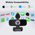 Aigoss Webcam with Microphone & Privacy Cover, 1080P Full HD Web Camera for Streaming, Video Calling, Conference, Recording, Gaming, Computer Camera Laptop USB Webcam. 