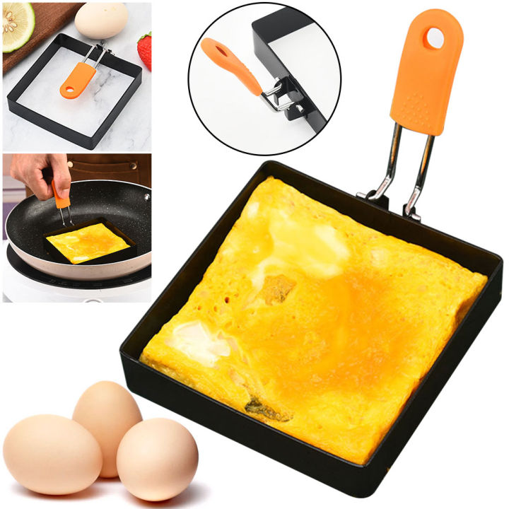 Square Stainless Steel Egg Mold Egg Fried Rings Non- Square Pancake Mold Muffins Omelet Maker Frying Eggs Cooking Tool