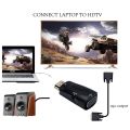 HDMI Male To VGA 15 Pin Female Adapter Audio Video Converter HD 1080P For PC Laptop TV Box Computer Display. 