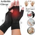 Copper Fiber Pressure Gloves Men Copper Fiber Full Finger Joint Gloves Copper Ion Antibacterial Deodorant Gloves Anti Arthritis. 