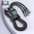 100w Fast Charging Cable 3-in-1 Fast Charging Cable with Type-c Micro Usb Connectors Multi Charger Cable for Universal Devices Nylon Braided Buyers' Choice Fast Charging Data Cable. 