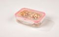 Plastic Food Container 2 Section Box1.1LTR ,Plastic Under Bed Storage Bin with Lids and Durable Buckles, Multi-Purpose Container. 