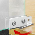 Stainless Steel Glass Clamps Punching-Free Cabinets Glass Door Hinges Frameless Glass Door Hinge 1Set. 