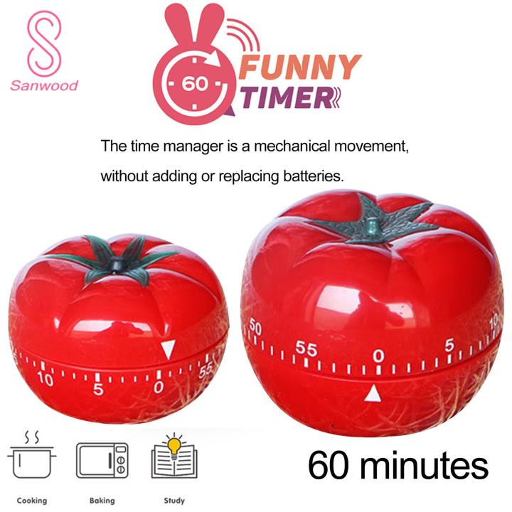 Tomato Shaped Kitchen Timer Kitchen Timer Cute Tomato Shape 1-60 Minute Countdown Mechanical Alarm Clock for Cooking Baking More Mechanical Timer