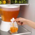 3 Compartment Beverage Dispenser Plastic 360° Rotating Dispenser with Faucet and lid, 3.5L Large Capacity Refrigerator Cold Water Kettle, Multifunctional Cooler Bottle.. 