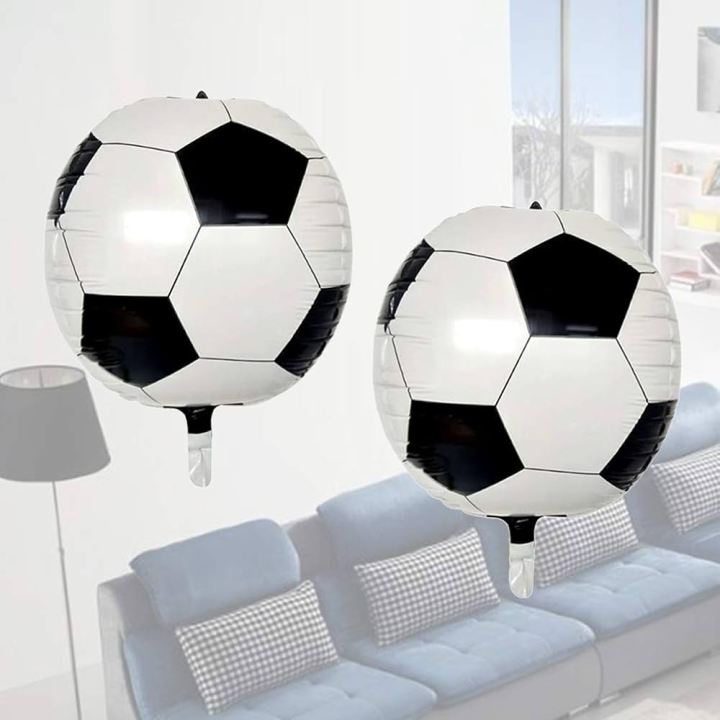 Football Foil Balloon - 22 Inch - Round Foil Balloons - Black And White Color - Unisex - Pack Of 1