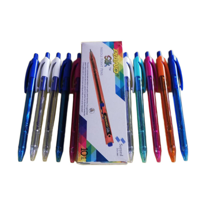 One Pack of PIANO Silk Needle Point Pens (10 Pcs) - Blue