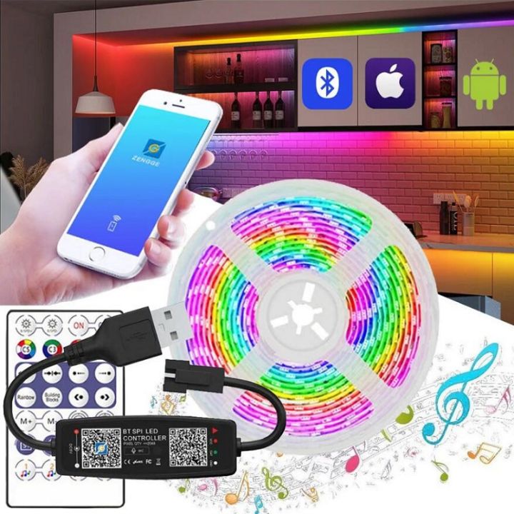 1-30M Dream WS2812B Bluetooth LED RGB Strip Light 5050 Tuya WiFi App RGBIC Tape LED Magic USB TV Backlight Room Neon Night Light