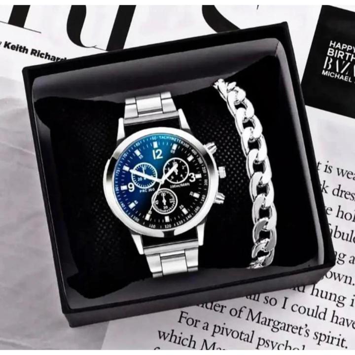LUXURY BUISNESS WATCH ROUND DILE STEEL STRAPS For Men / Boys