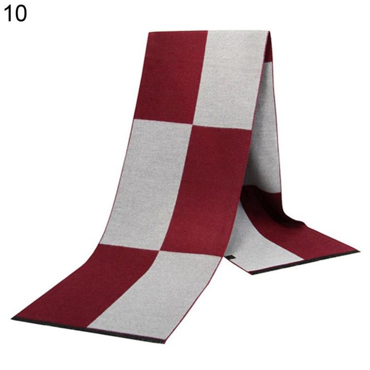 Mens Plaid Scarf Soft Elegant Male Plaid Scarves