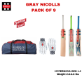 2022 Latest Gray Nicoll Hypernova 1.3 Players Adult Cricket Kit | Adults Economy Pack of Cricket Kit ( Age 15 - 20 Years ) | Pack of 9 Accessories Cricket Kit  for Senior & Club Cricketers. 