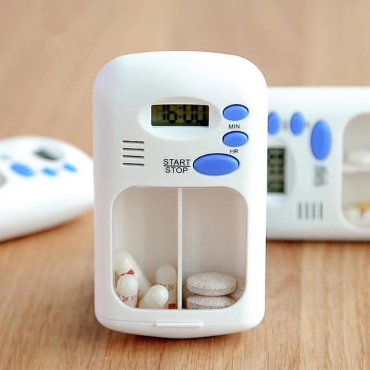 Mini Portable Electric Pill Box Dispenser Alarm Timer Reminder Case LCD Display Medicine Box