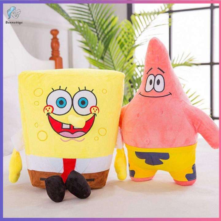 BENNETTGC 50cm Soft Creative Children Gift Stuffed Cartoon SpongeBob Patrick Toy Sofa Pillow Plush Doll
