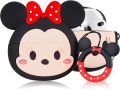Latest Cute Silicon Minnie Mouse Airpods Pro Cover With Hook- Silm Case. 