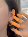 ARTIST-MADE COLLECTION MERCH By BTS Jimin Red Carving Earring. 