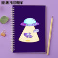 Spaceship Cow - A4 Spiral Notebook with Plastic Sheet. 