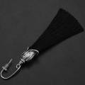 retro simple long earrings ear studs female wild art style - black. 