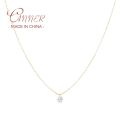 CANNER Trendy 925 Sterling Silver Necklaces Clear Zircon Pendant Clavicle O-Chain Necklace For Women Delicate Daily Jewelry. 