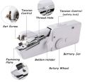Mini Handy Stitch Machine - Portable Battery Operated Sewing Machine for Fabric, Clothing & Home Use | Handy Stitch Stapler for Travel & Quick Repairs | DIY Lightweight Sewing Tool for Adults & Kids - White Color. 