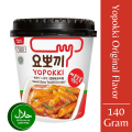 Yopokki Original Topokki Rice Cake | Original Flavor | 140 Grams | Korean Rice Cake Snacks | Tteokbokki | Halal Certified. 