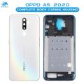 Oppo A5 2020 Housing Middle Frame With Side Button and Camera Lens Complete Body Casing Replacement For A5 2020 - White. 